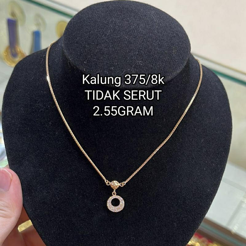 SET PERHIASAN EMAS KALUNG LIONTIN SET EMAS ASLI KADAR 375/8K SET PERHIASAN MUDA KOREAN STYLE