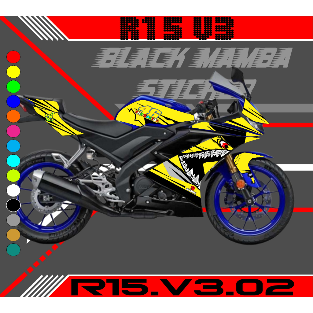 Striping R15 V3 - Stiker R15 V3List Variasi Motor STICKER R15 V3 CODE 02