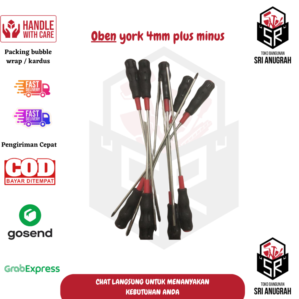 Obeng york 4mm plus minus