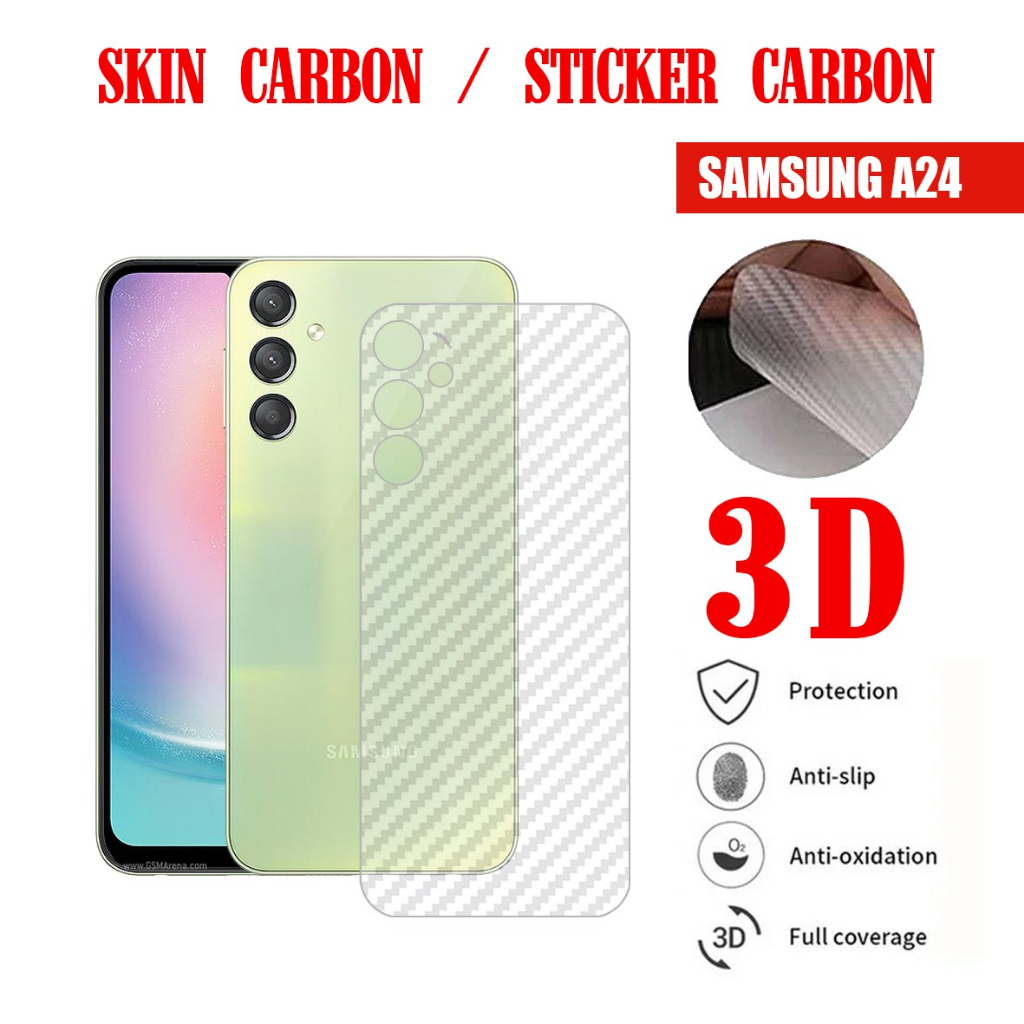Samsung A35 5G Samsung A55 5G Samsung A24 Back Skin Carbon Garskin Anti Gores Belakang Samsung A35 5G Samsung A55 5G Samsung A24