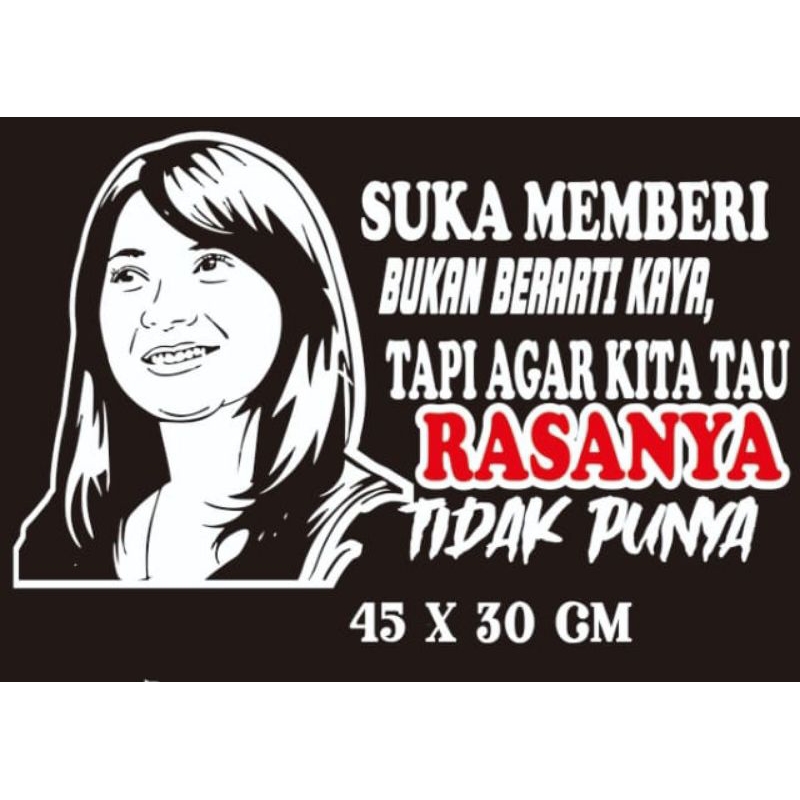 STICKER CUTTING GAMBAR CEWEK KATA KATA BIJAK UNTUK KACA PINTU/BODY MOBIL TRUCK PICK UP DLL