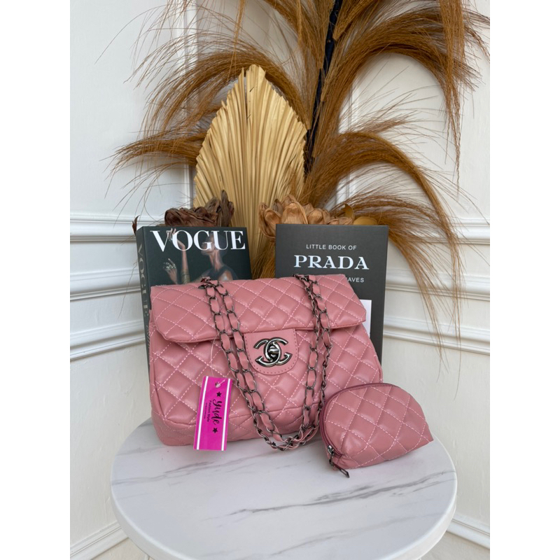 TAS SELEMPANG CHANNELL 2 IN 1 MOM AND KIDS ACC FULL EMBOS CHANNELL UK 32X19X10 CM