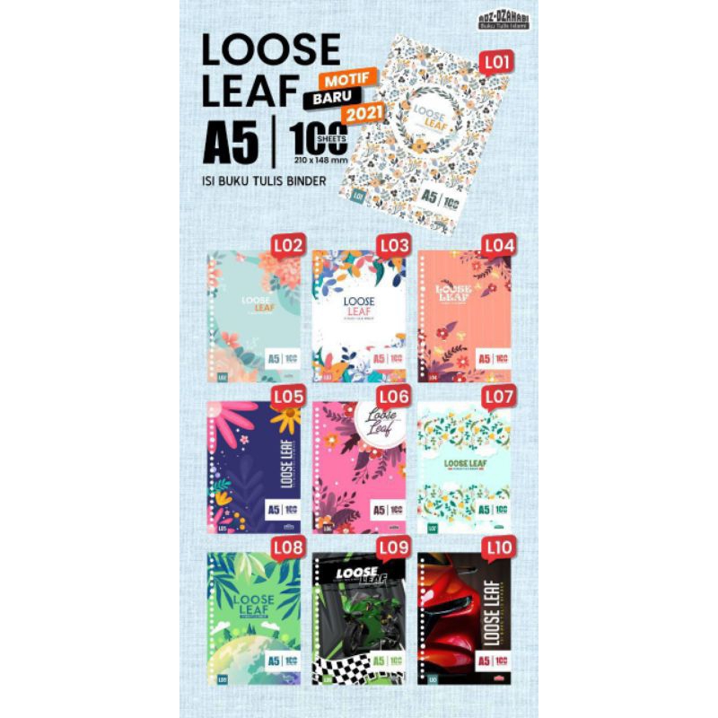 

Isi Buku Tulis Binder / Loose leaf / A5 / 100 lembar