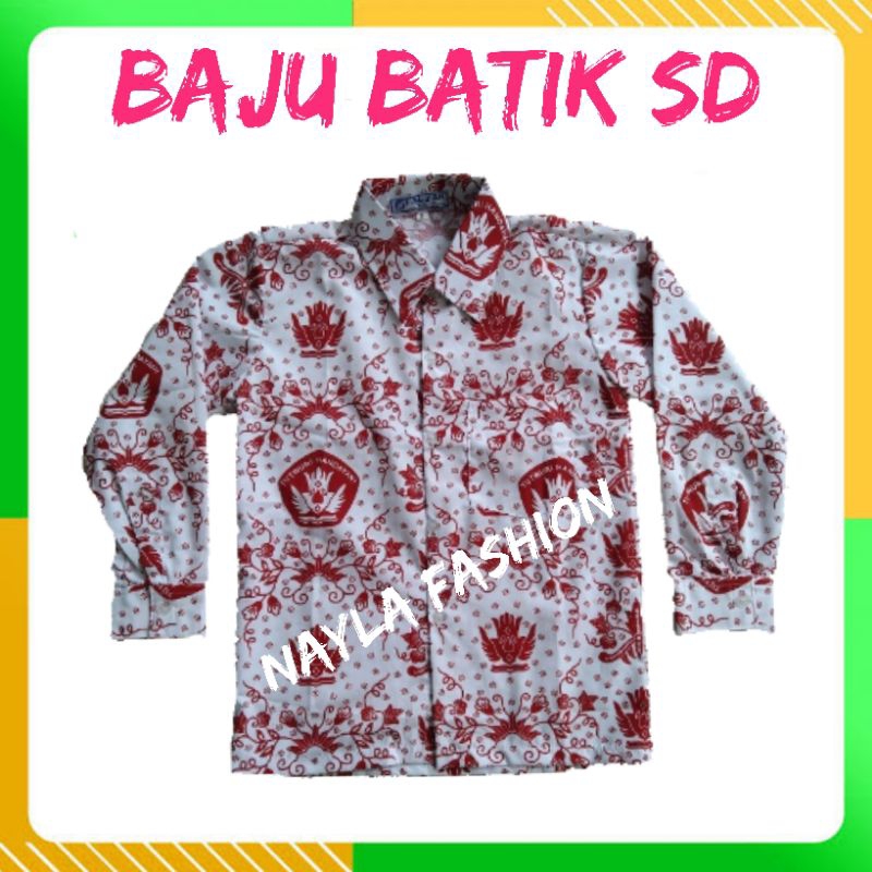 Baju sekolah SD baju batik lengan panjang