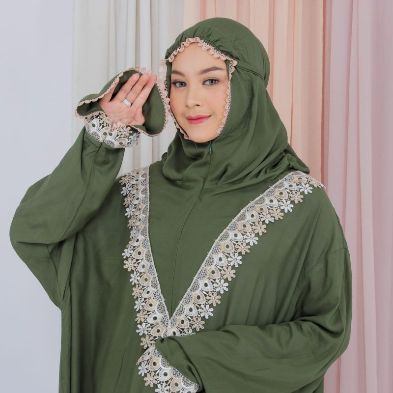 Mukena Terusan Dewasa Rayon Premium//Mukena Lajuran//Mukena Ponco