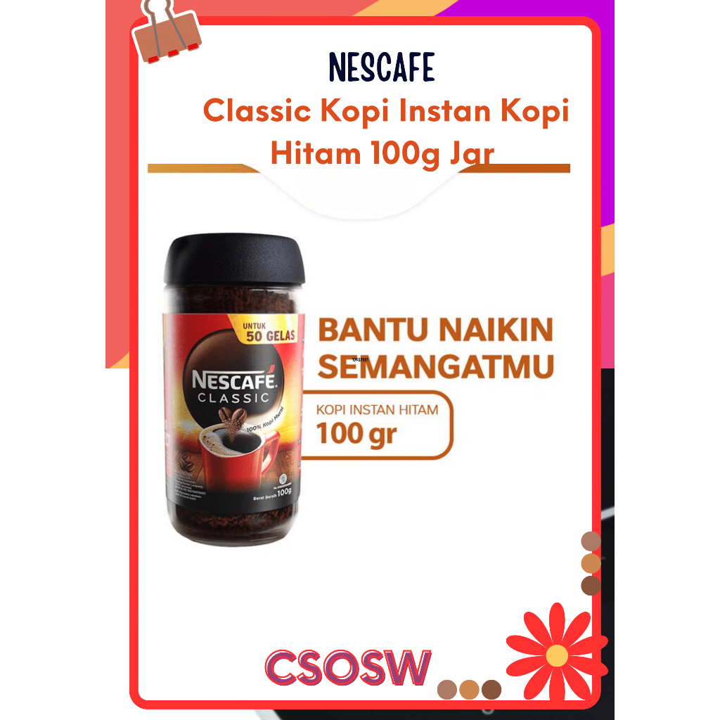 

NESCAFE Classic Kopi Instan Kopi Hitam 100g Jar