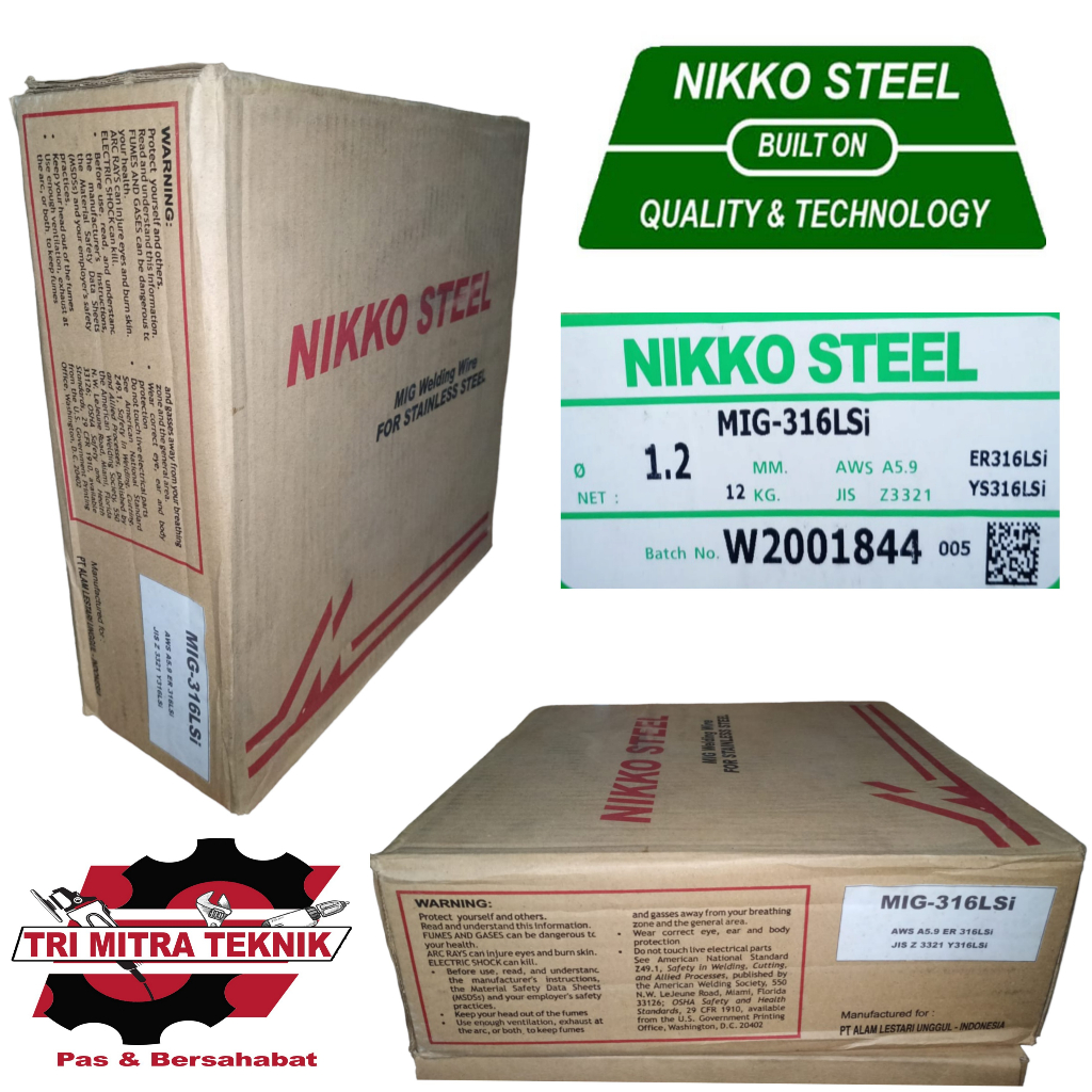 MIG-316LSi Kawat Las stainless Steel MIG Welding Wire For stainless Steel MIG-316LSi 1,2mm x 12Kg