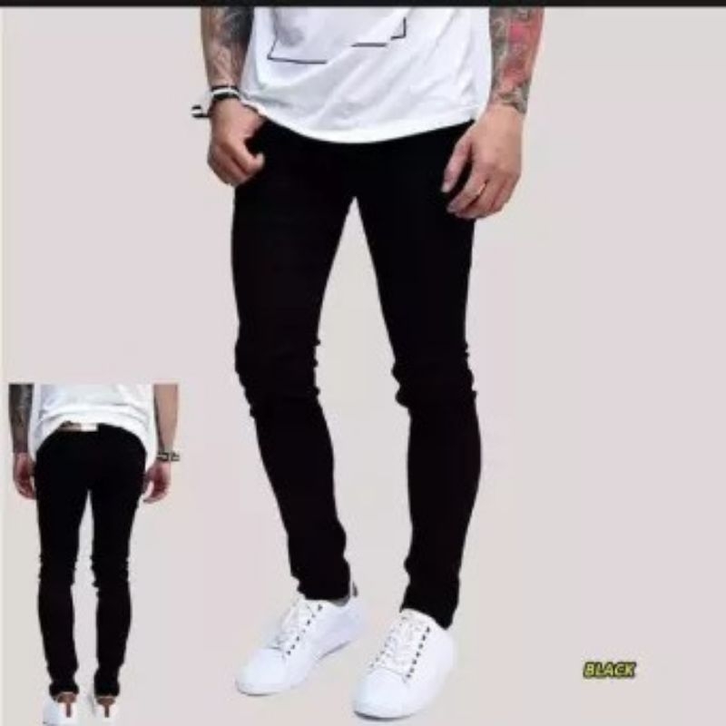 celana jeans pria panjang skinny slimfit panjang pensil melar(PROMO LEBARAN 2021)