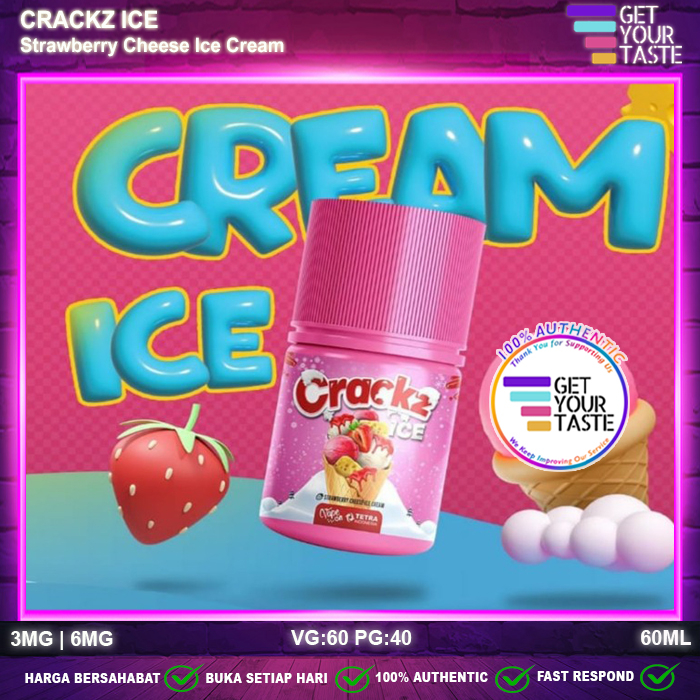 Liquid Crackz Ice Strawberry Cheese Ice Cream 60ML by Tetra x VON