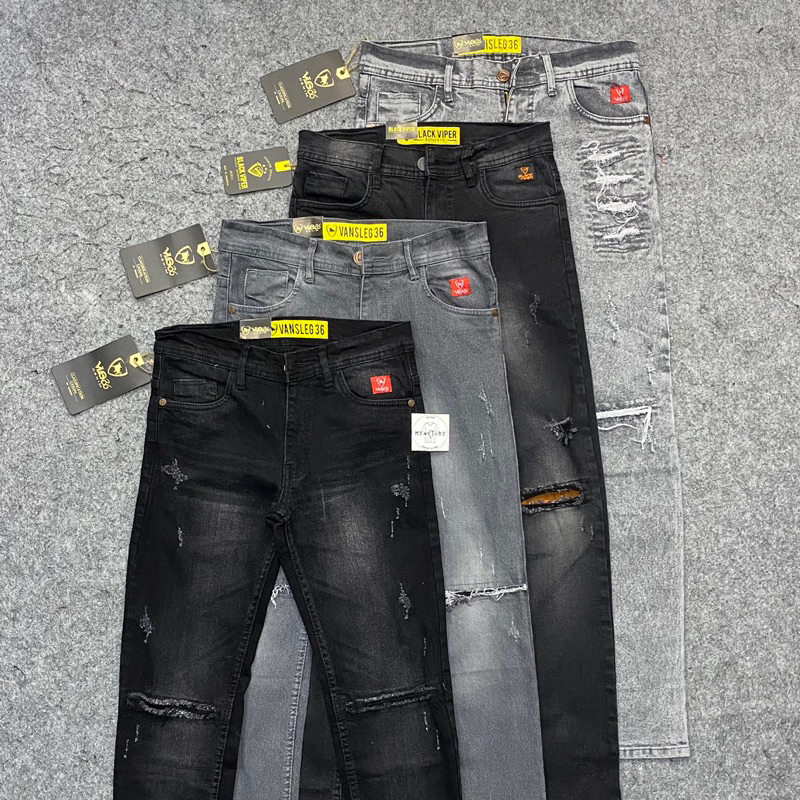 Celana Sobek Pria / Jeans Sobek / Celana Panjang Jeans Ripped Sobek Part 2