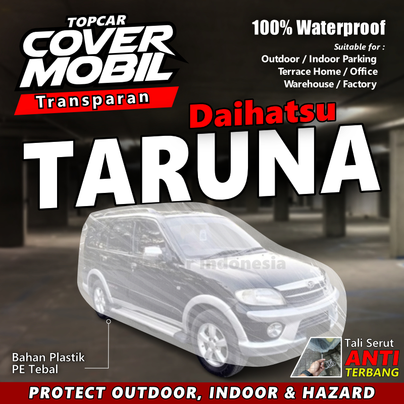 Cover Mobil Transparan Daihatsu Taruna Short / Long Plastik Tebal Plastik Waterproof Outdoor Indoor Part Mobil Aksesoris Exterior Selimut Pelindung Anti Air Debu Kotoran Hewan Teras Gudang Rumah by TOPCAR