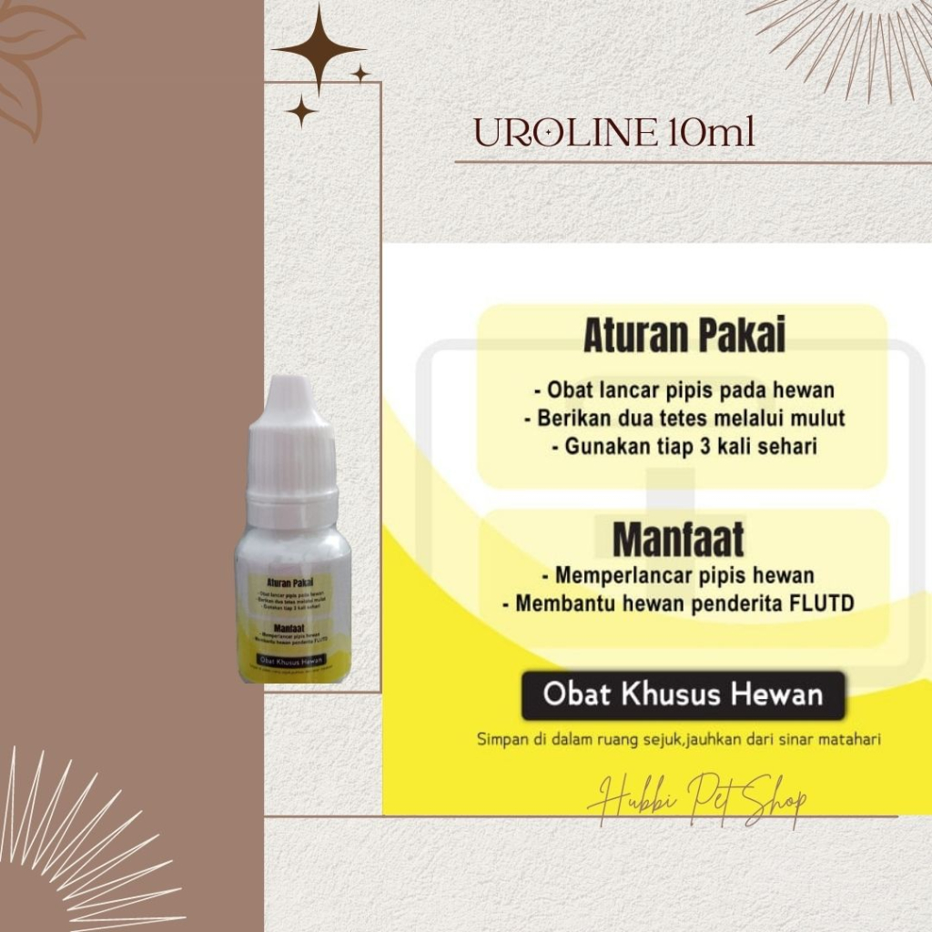 Obat kencing Kucing Uroline 10ml Obat Anjing Anti Radang Kemih Susah Buang Air Kecil Susah Pipis Cat 10ml