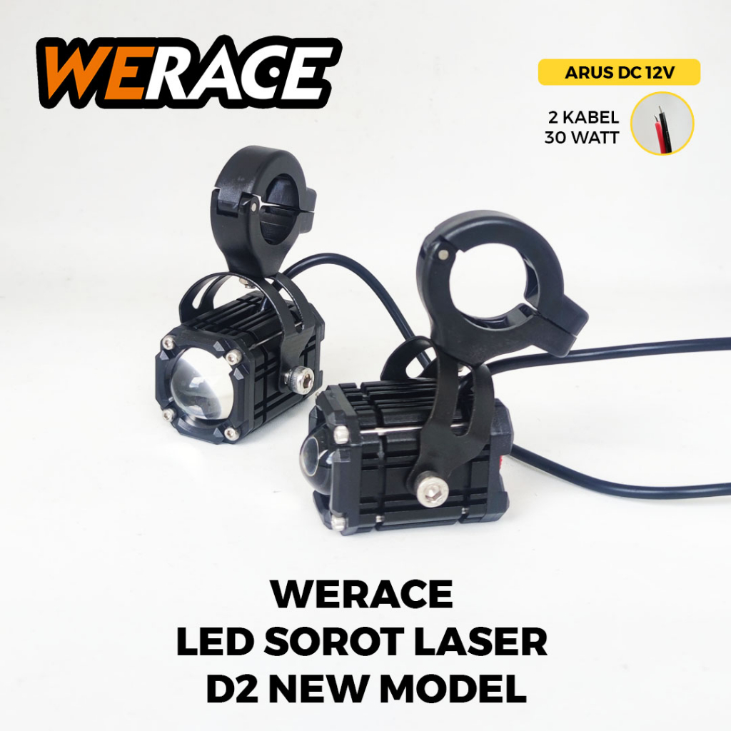 [WERACE] LED SOROT LASER D2 + DEVIL BLUE / RED NEW MODEL TERANG BERKUALITAS HARGA 1 SET (SEPASANG)