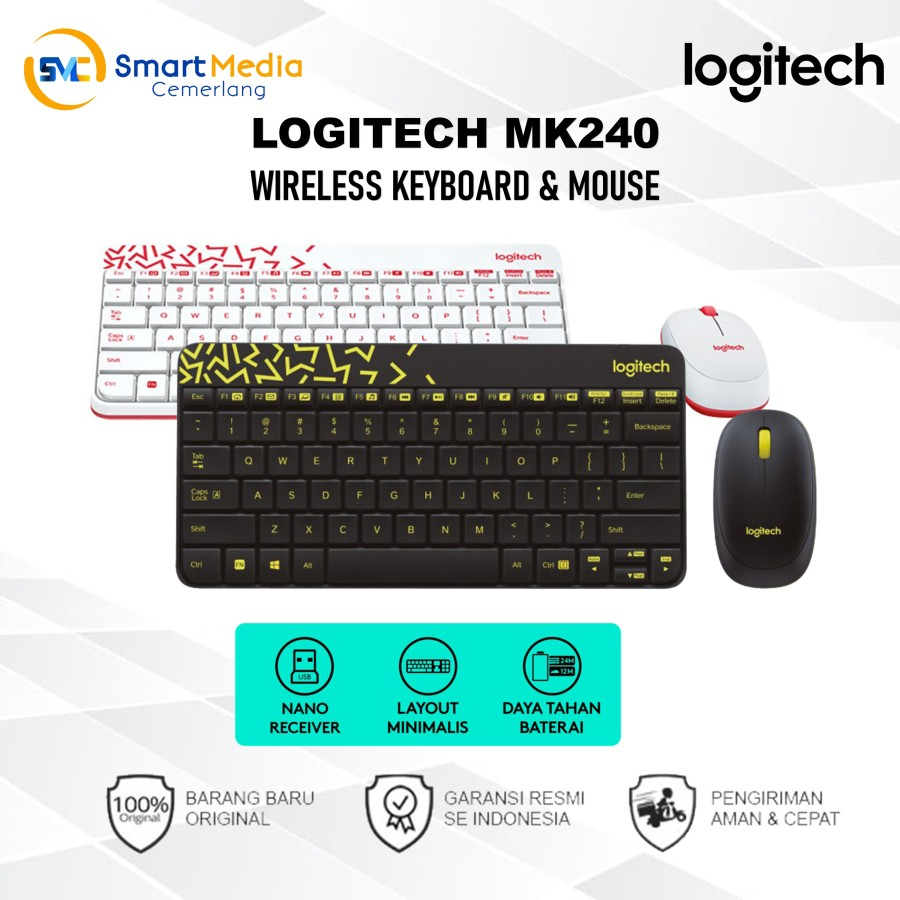 Logitech MK240 Wireless Keyboard dan Mouse