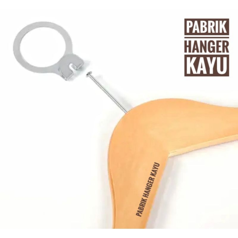 HANGER KAYU NATURAL DEWASA PALANG HOTEL / ANTI THAF