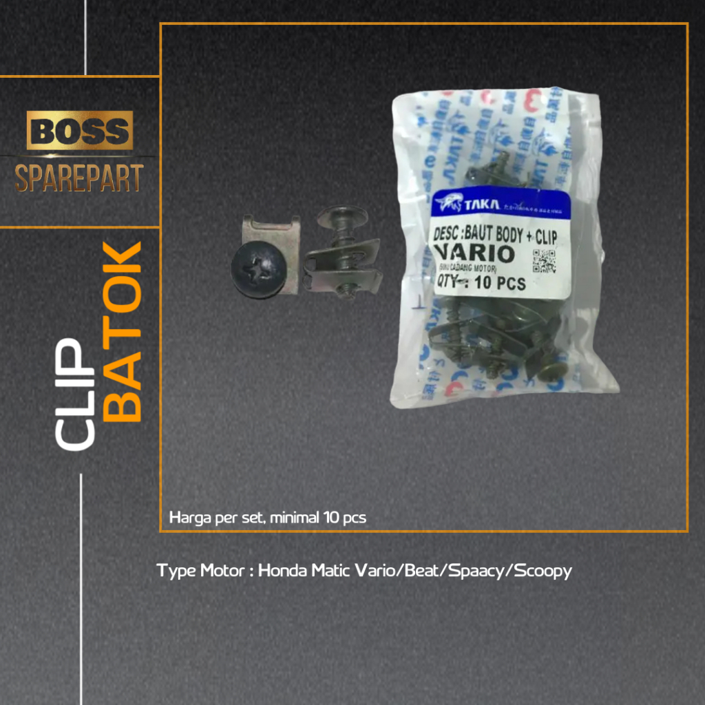 Baut Baud Klip Clip Batok Body Honda Matic Vario Beat Spaacy Scoopy Taka Per 10 Pcs Taka
