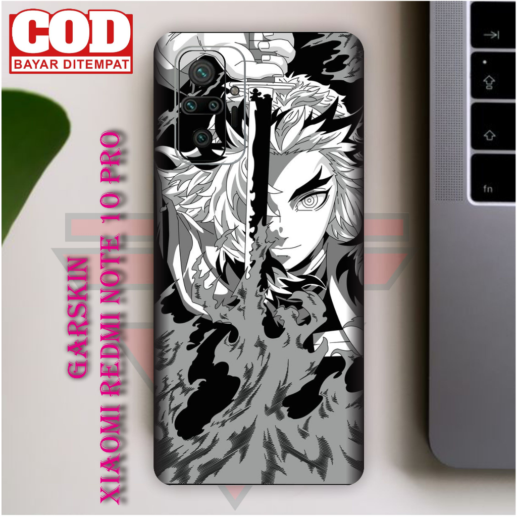 COD SKIN GARSKIN XIAOMI REDMI NOTE 10 PRO MOTIF TOP ANIME FULL BODY - FREE CUSTOM MOTIF DAPAT 2PCS