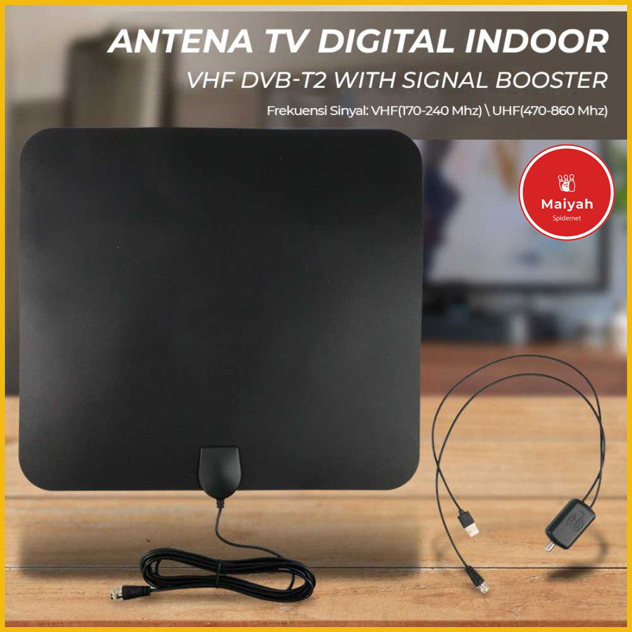 Antena TV Digital Indoor VHF DVB-T2 Signal Booster STB ASTC HDTV Atena Set Top Box antena televisi B