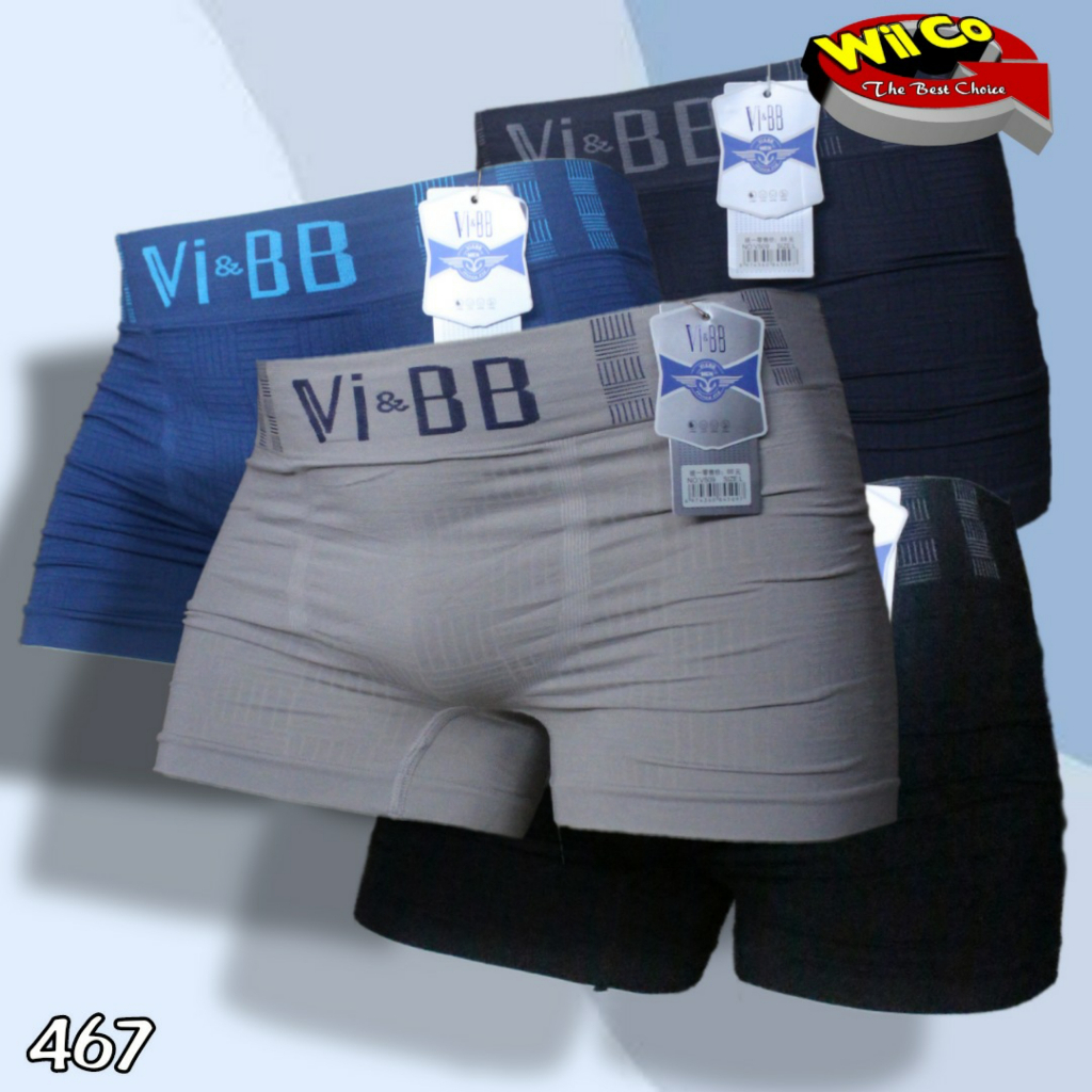 K467L - (HARGA LUSINAN 12Pcs) CELANA DALAM BOXER PRIA V BB SIZE M - XXL