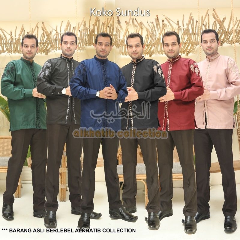 KOKO SUNDUS BORDIR KATUN PREMIUM LENGAN PANJANG ALKHATIB COLLECTION COUPLE DEWASA DAN ANAK S M L XL 