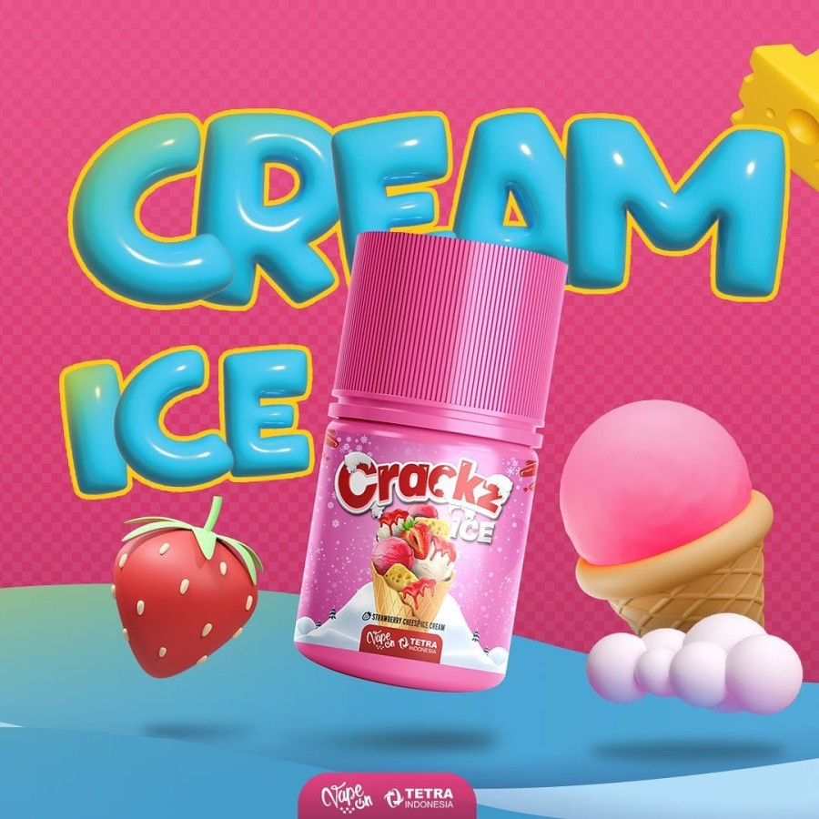 CRACKZ V7 STRAWBERRY CHEESE ICE CREAM 60ML BY TETRA VAPEON