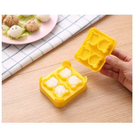 GrosirMart Cetakan Nasi Bento Bola Bola Mini 4 in 1 Bekal Anak Mini Ball Bento Mould Rice Ball Puncher