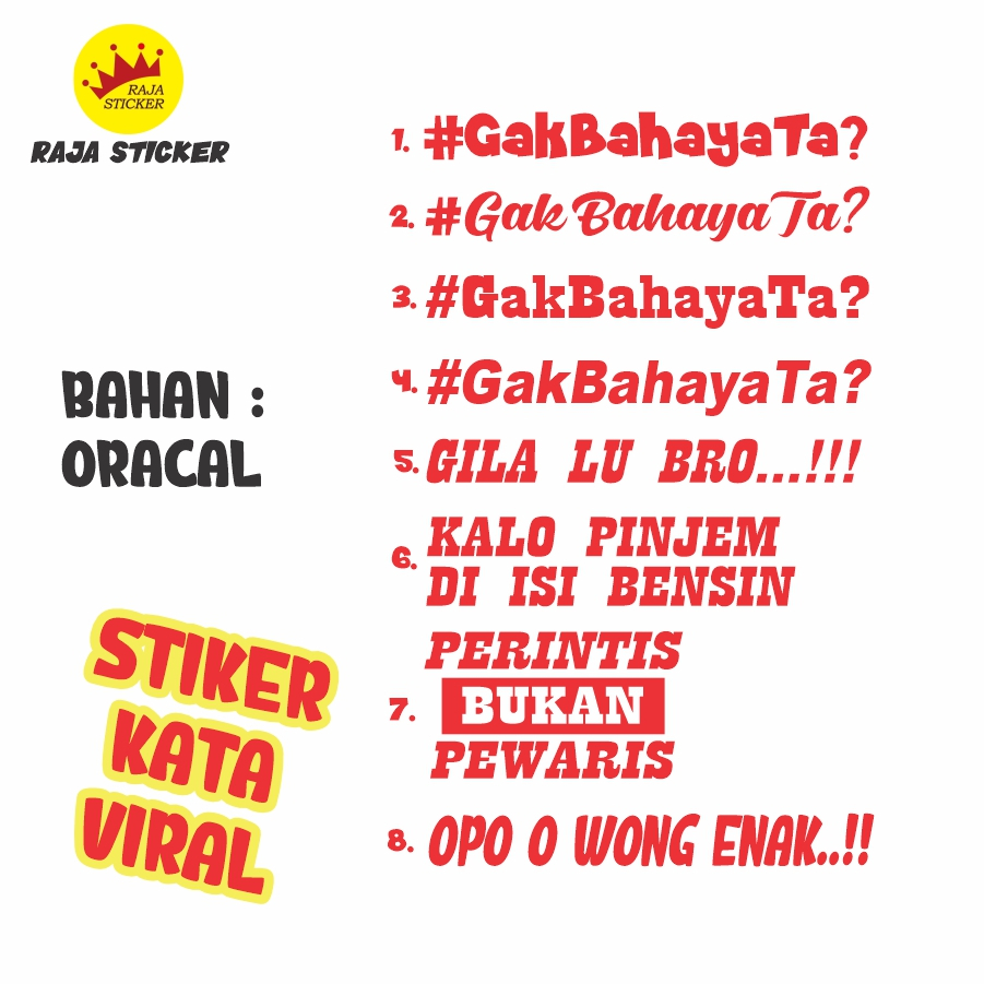 STICKER STIKER CUTTING KATA KATA VIRAL