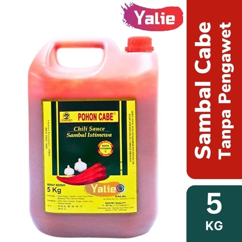 

EXP JUN 2026 5KG Sambal Pohon Cabe Sehat Enak Tanpa Pengawet/Pewarna/Pemedas Alami Sambel PohonCabe Ukuran Restoran Catering Katering