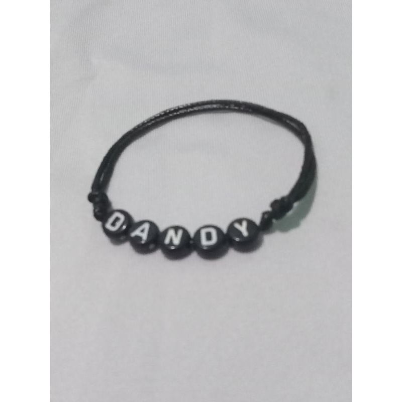 gelang Nama tali Korea huruf bulat/ gelang Couple