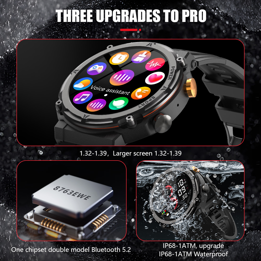 BOZLUN SmartWatch For Men With Bluetooth Calling And Waterproof Design For Outdoor Activities