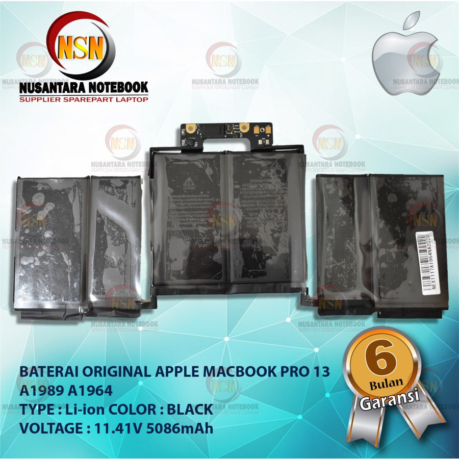 Baterai Apple OG Mac Pro 13 Inch A1989 A1964 11.41V 5086mAh