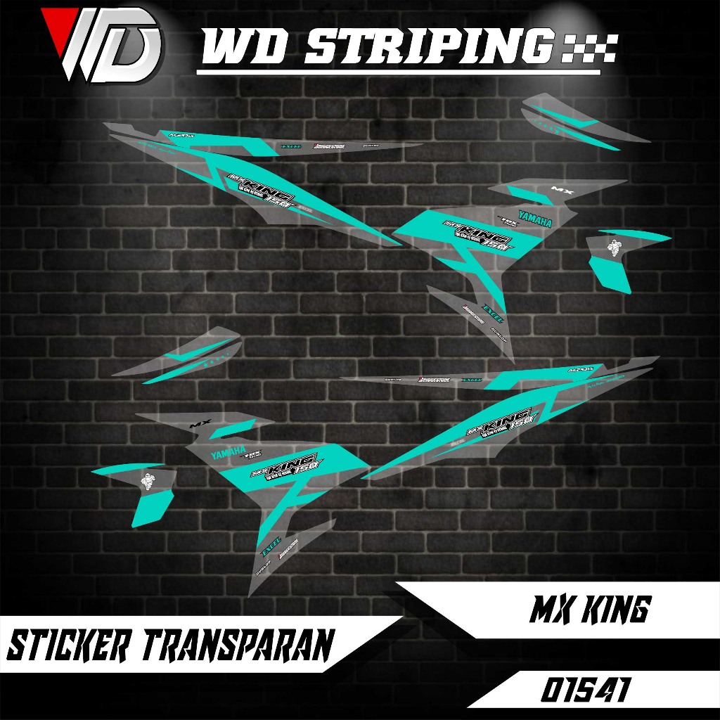 01541 sticker striping transparan sepeda motor mx king