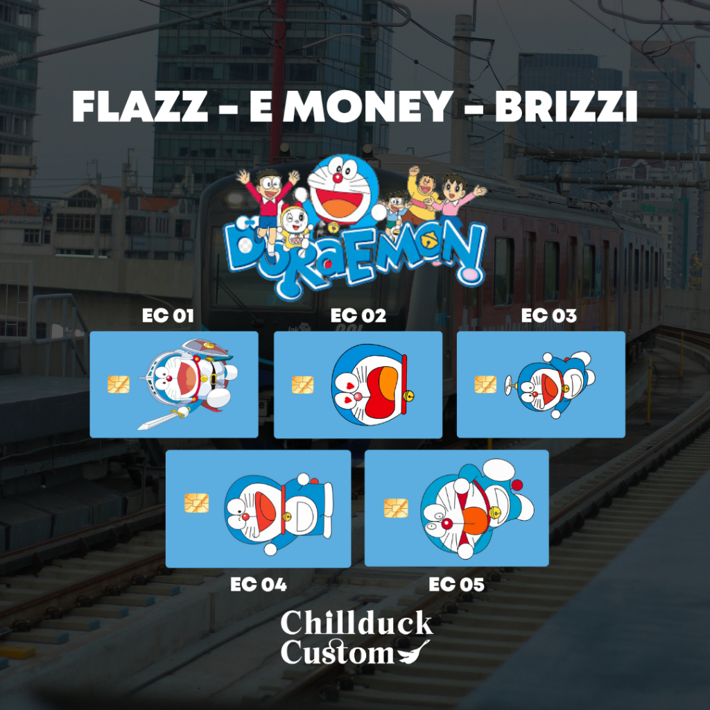 Flazz Gen 2 BCA Emoney mandiri  Brizzi  Doraemon Custom Nama UV Print