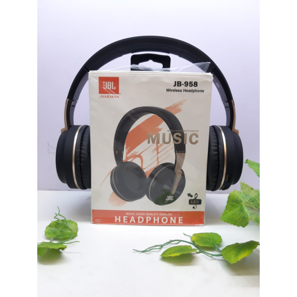 Headphone Headset Bando JB 958 Wireless Headphone LED