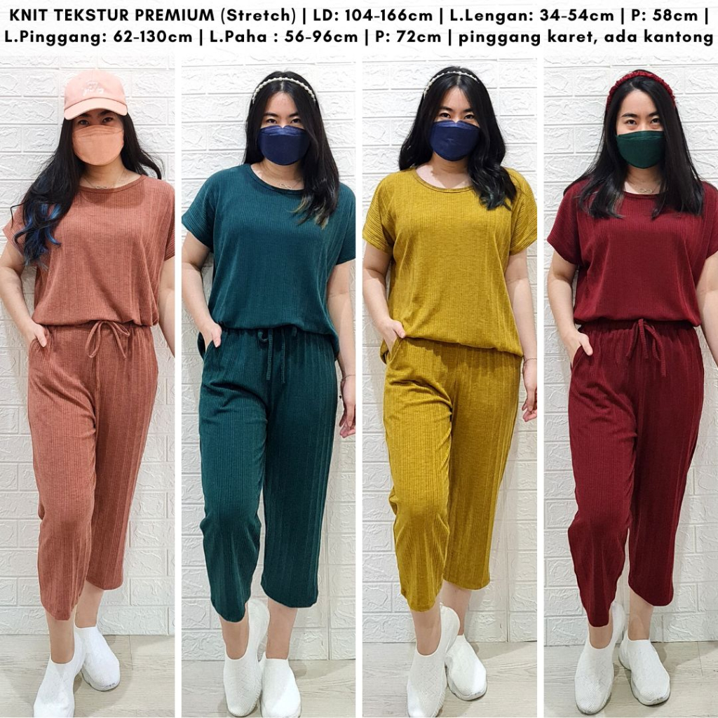 4188 stellar knit one set polos rib stelan rajut premium