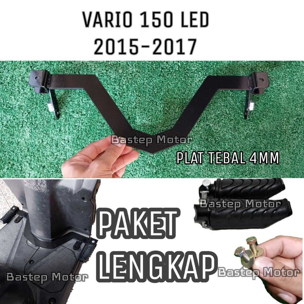 FOOTSTEP BASTEP MODEL PLAT BESI PIJAKAN KAKI VARIO 150 LED 2015-2017 FREE BAUT