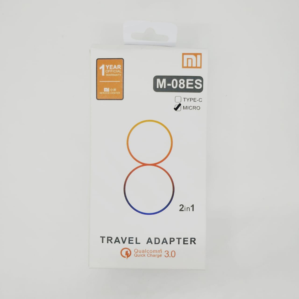 Charger Xiaomi 2in1 M-08ES Micro Dan Type C Travel Adapter Xiaomi 3.0 Qualcom Promo Sen