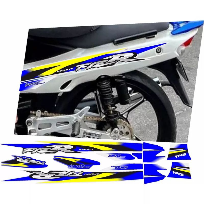 Striping fiz r le biru putih variasi