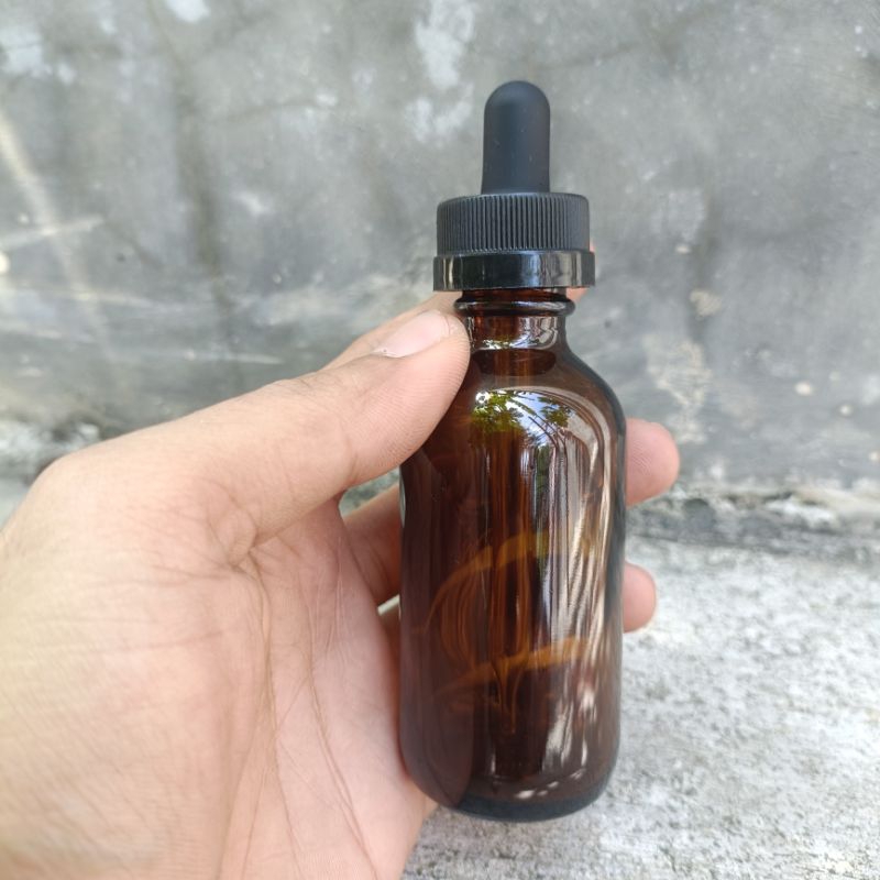 Botol pipet kaca 60ml bening / Amber / botol pipet tetes essential oil