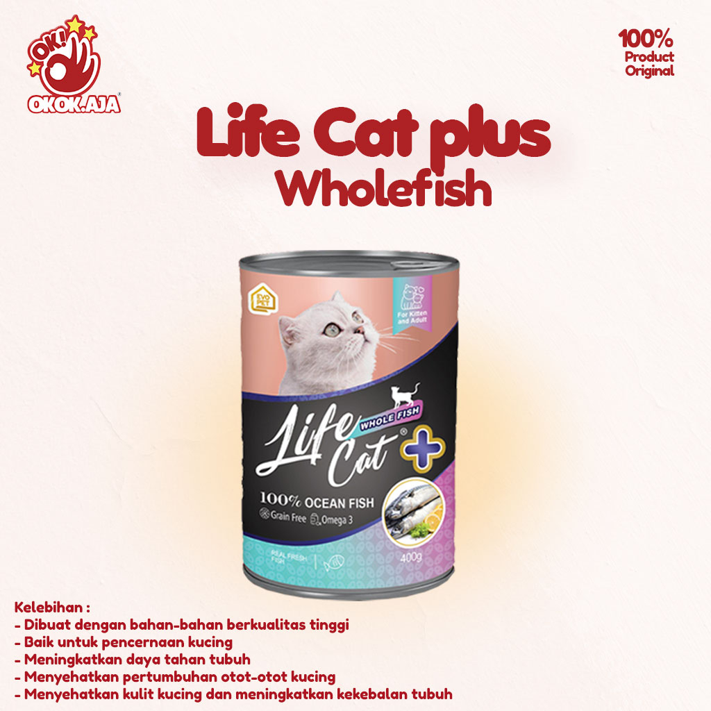 LIFE CAT PLUS kaleng 400gr -  makanan kucing basah premium dan murah