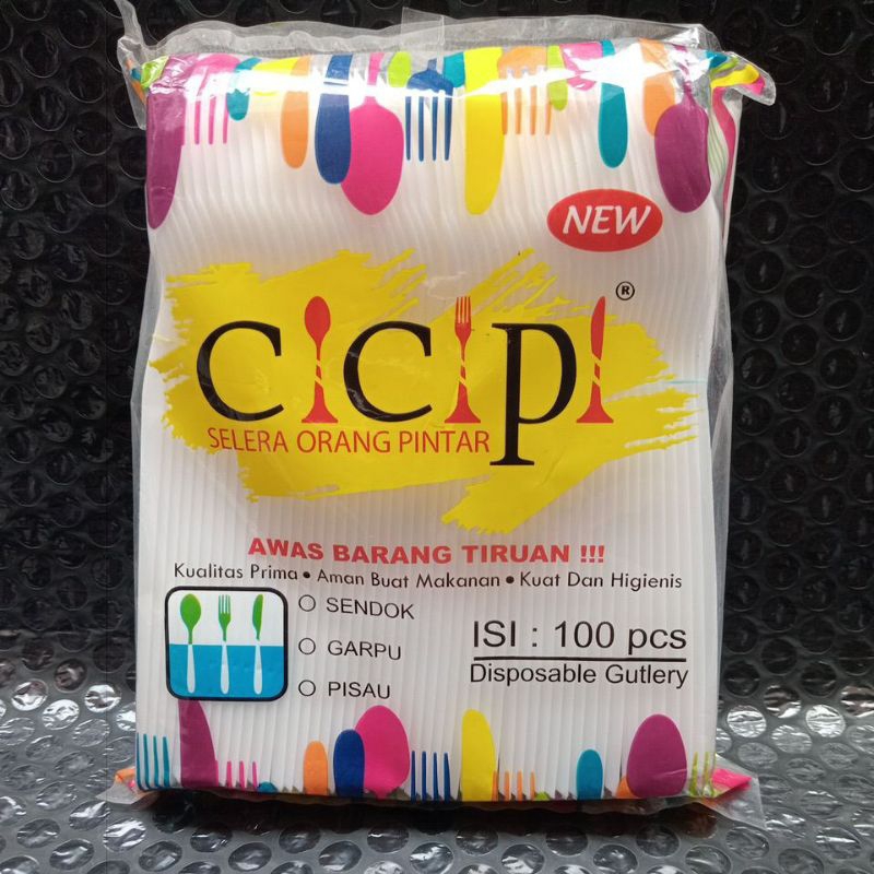 Sendok makan plastik putih cicipi 100 pcs