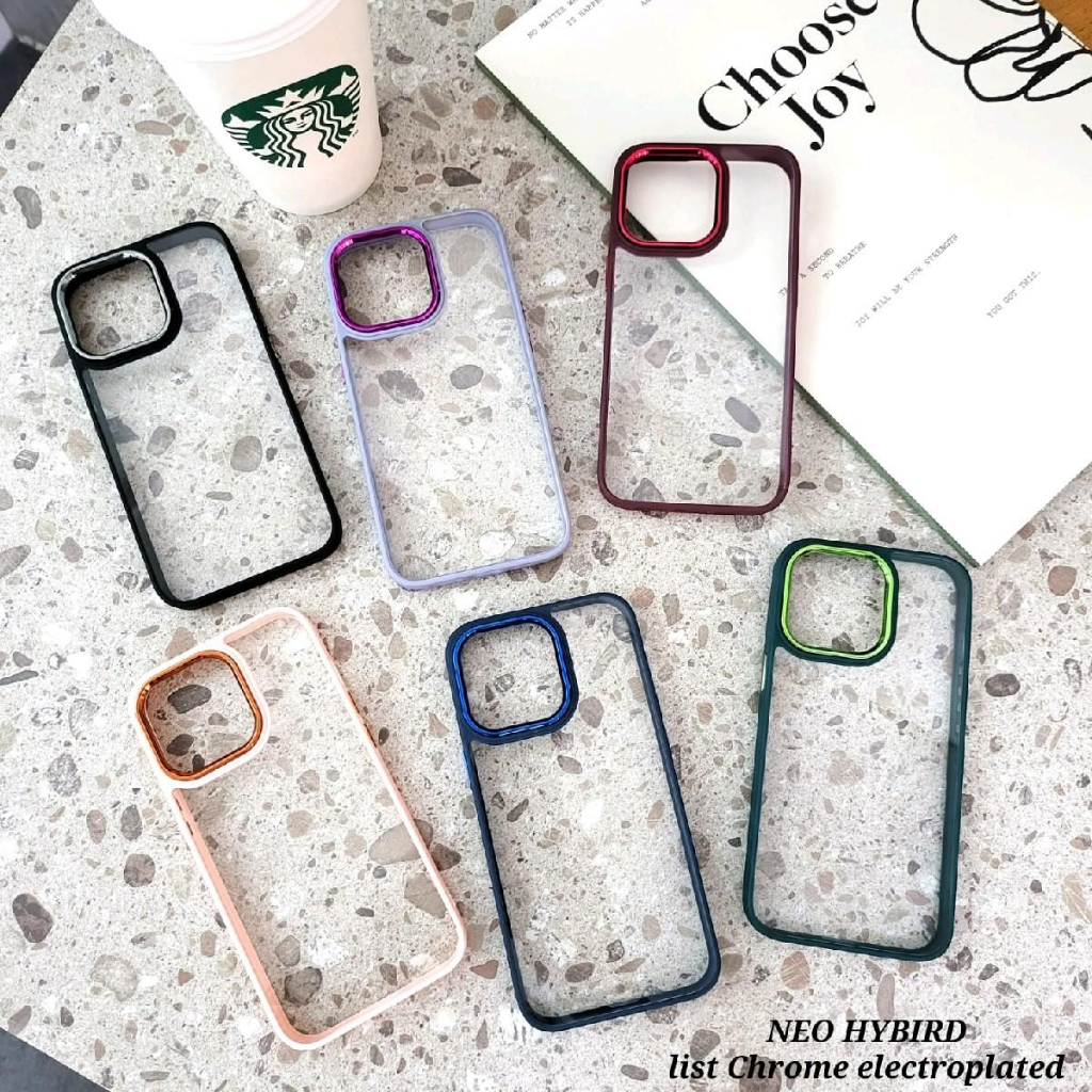 Case SAMSUNG A14 5G A34 4G 5G A54 5G A04 A04E  Hardcase Macaron Clear Acrylic Chrome