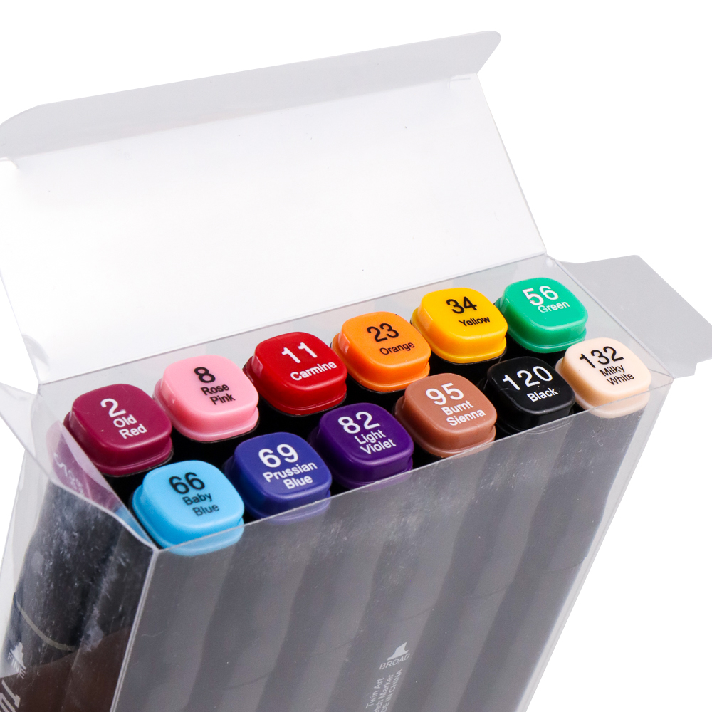 TOUCH COCO Spidol Dual Side Art Sketch Marker Drawing Set 12 Color - T12 - Multi-Color