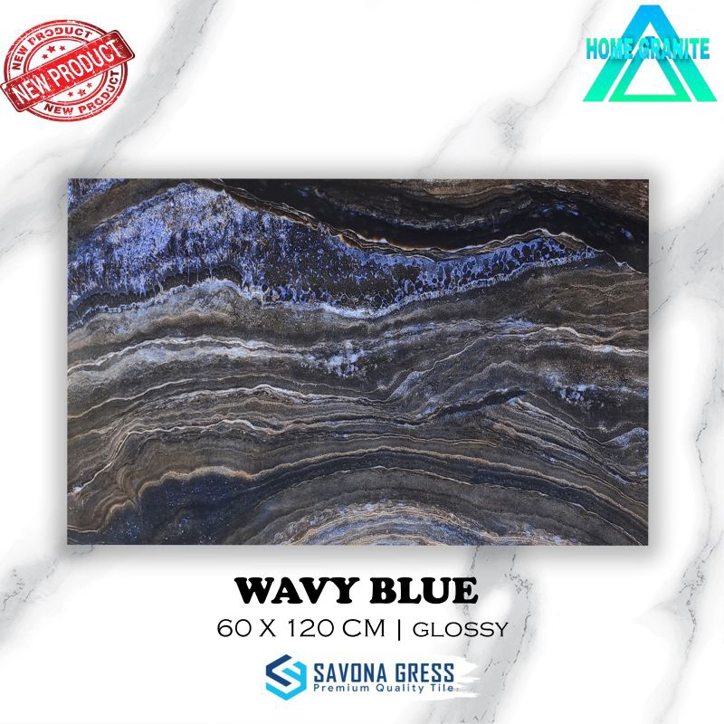 Granite Lantai 60x120 Wavy Blue, Glossy/Glazed Polish/Savona/Kw1