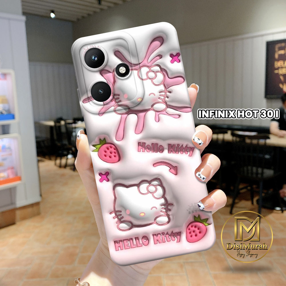 (DS1856) Case Hp Pro Kamera INFINIX HOT 30i MOTIF HELLO KITTY 3D Ready Untuk semua tipe handphone Vi