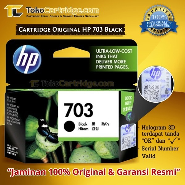 Tinta Refil 703 Black Ink CD887AA Cartridge Tinta Printer D730 F735 K109a K510a