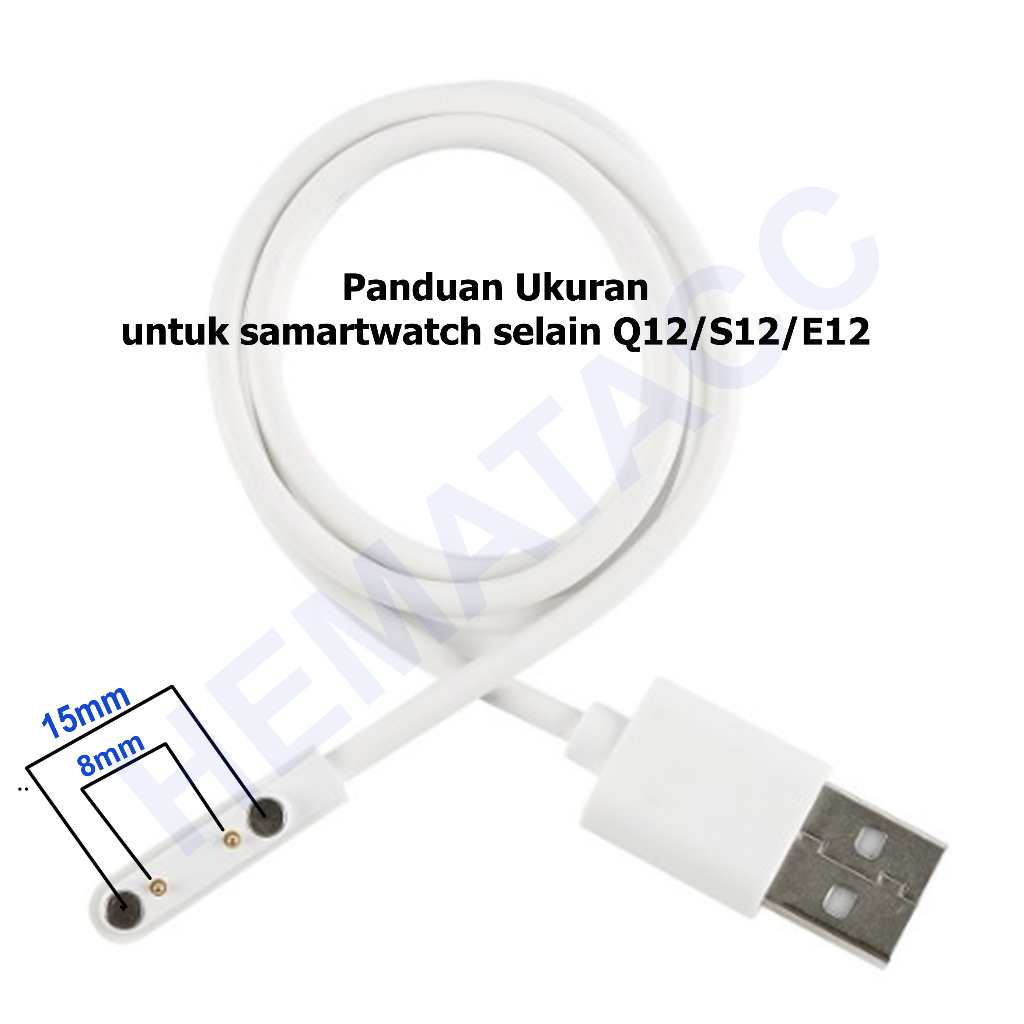 Kabel Charger Imo Smartwatch Anak Q12 Z5 Z6 W33 Evercoss B5 J1 Hematacc