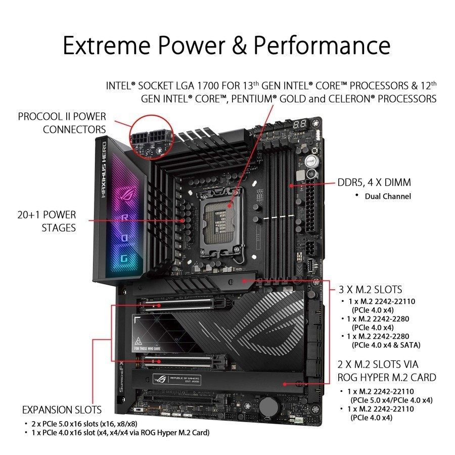 Asus ROG Maximus Z790 Hero - ATX Motherboard LGA 1700 DDR5