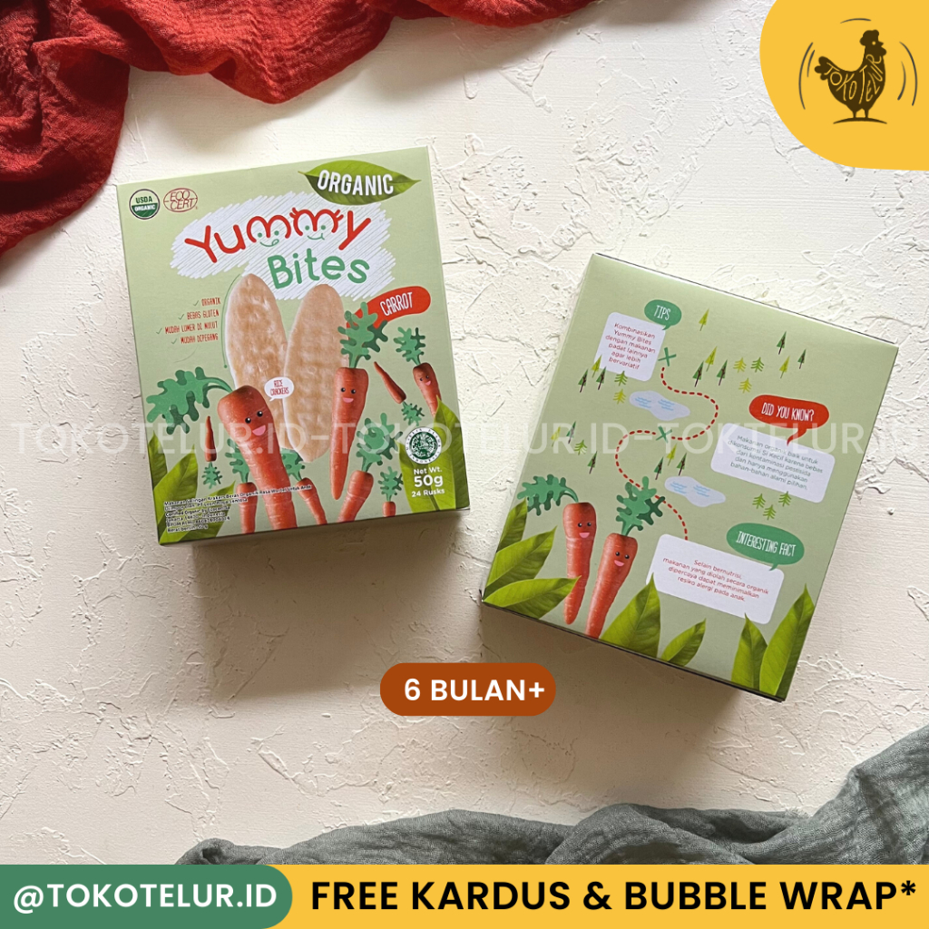 YUMMY BITES - ORGANIC Rice Crackers / Cemilan Anak Sehat Organik 50g