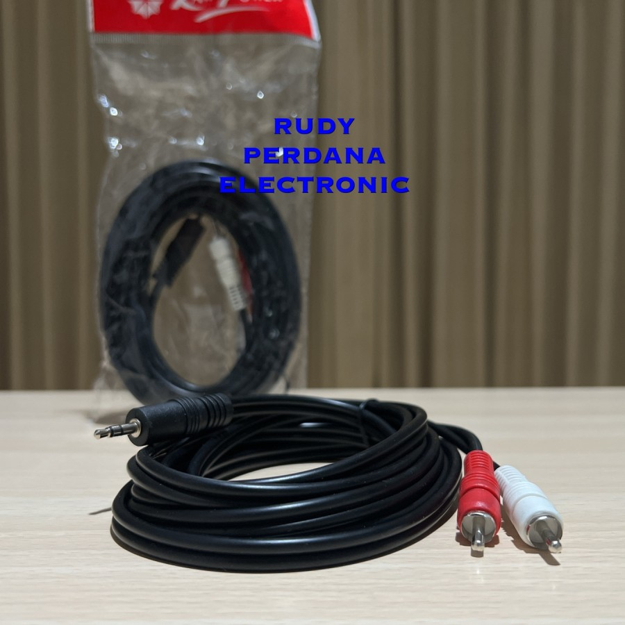 KABEL 2 JACK RCA TO 1 JACK MINI 3.5 MM STEREO 3M 3 METER